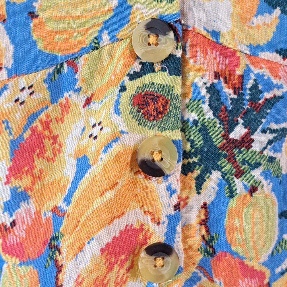 FARM Rio x Anthropologie Wide Leg Jumpsuit Small Fruit Medley Boho Linen Blend - Picture 9 of 11
